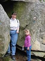 The trail is not always wide--as this rocky passage shows