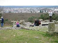 Listening to a guitar playing musician while taking a much needed rest