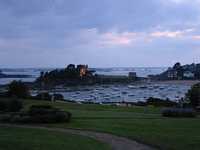 Sunset at St Briac harbor--notice the boats balanced on their keels