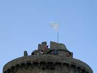 The girls nearing the top of the tower