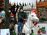 Alex taking a cold ride on an iron horse