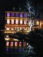 Overlooking the canal at night