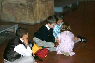 Playing on the porch