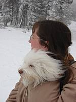 Warmly watching the skiers learn