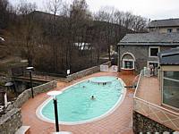 Outside thermal pools.  The run back to the building is, well, shocking!