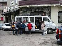 The morning bus to the ski runs