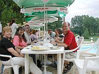 Poolside trout dinner.