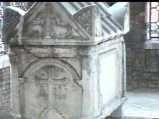 A sarcophogas from the garden around the masoleum