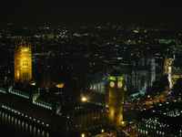 The tower with Big Ben (which is really the bell), Parliment, and Westminster Abbey
