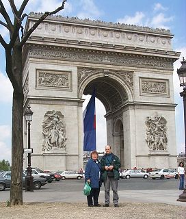 Mother and son in Paris