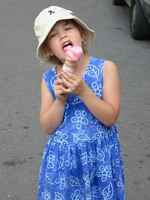 Enjoying on of the joys of Italy--home made ice cream